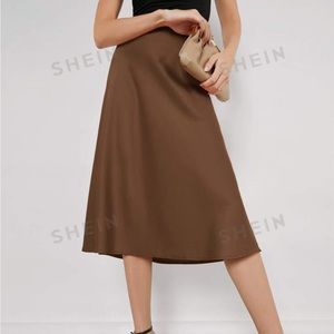 midi satin skirt